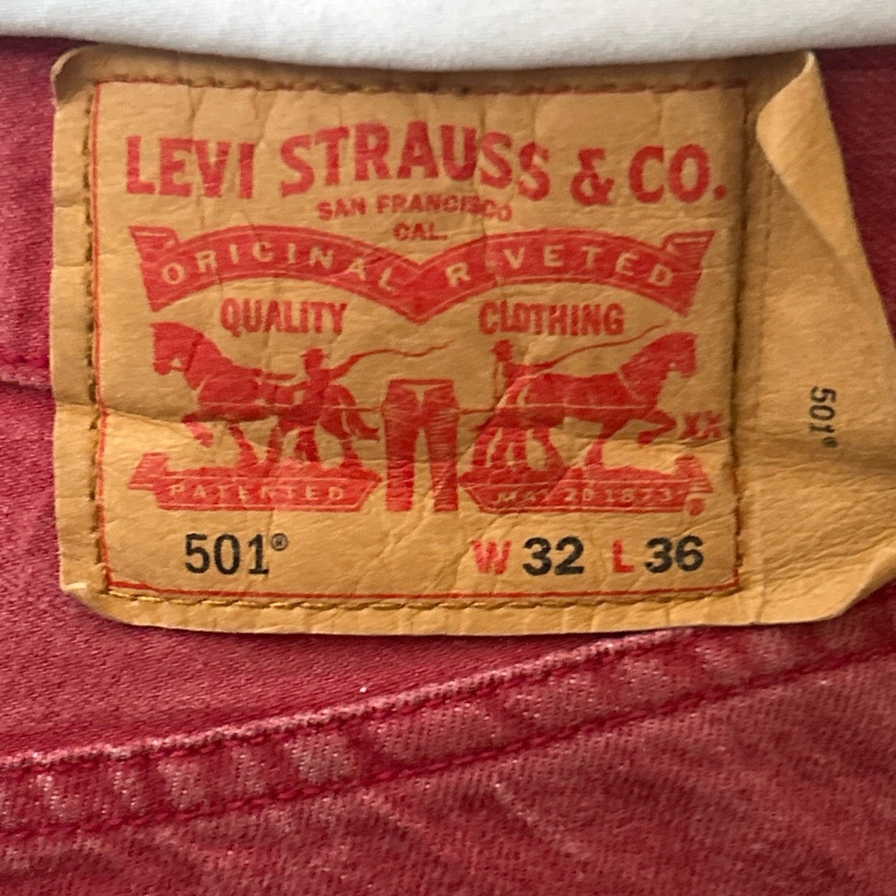 Levi's Bold Red 501 Jeans